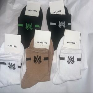 woman's Logo Crew Socks - Black, White & Tan (5 pair)